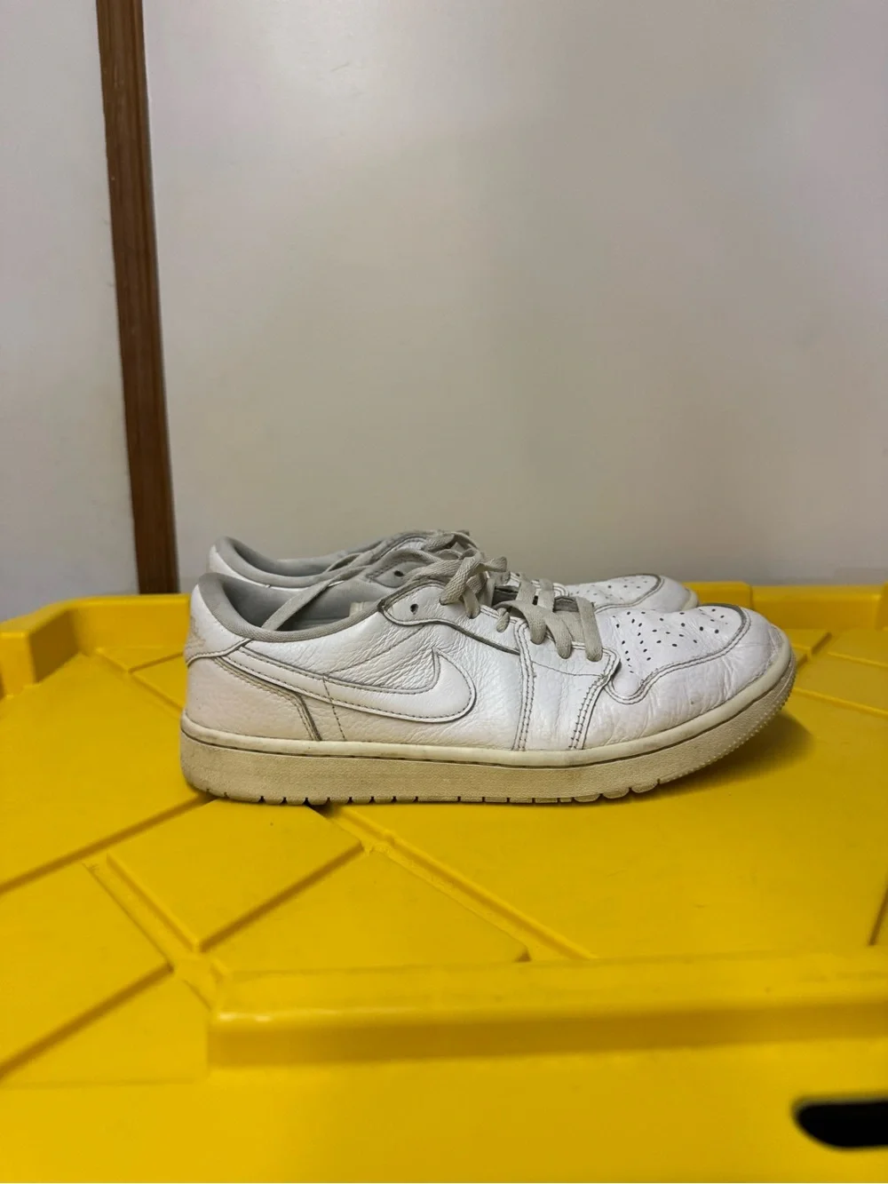 Nike Air Jordan 1 Low Golf White Leather Men’s Size 9